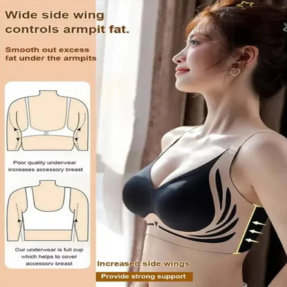Super Gather Wireless Push-up Bra Women Gathered Up Soft Support Adjustable Underwear Anti-sagging Seamless Lift-up Bra