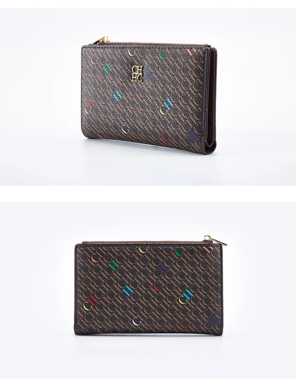 CHCH-Women's Cartoon Printing Long Wallet Retro Classic Wallet PVC Material Fashion Simple Large Capacity Bags