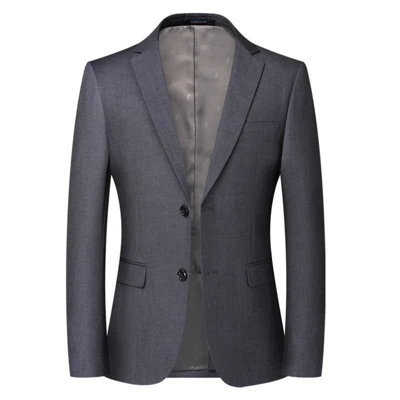Blazer New Men's Fashion Business Solid Color British Style Professional Work Groom Wedding Dress Best Man Blazer Jacket