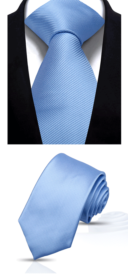 Solid Tie 7.5cm Necktie For Men Fashion Wedding Ties Slim Blue Gray Classic Neckties Men Business Jacquard Woven Classic Gravats