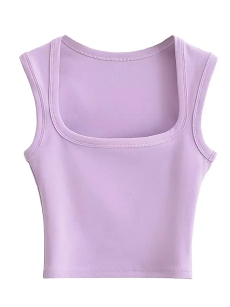 Deep Square Collar Vests 2023 Summer New Fashion Sexy Women's Crop Tops Sling Vest Camis