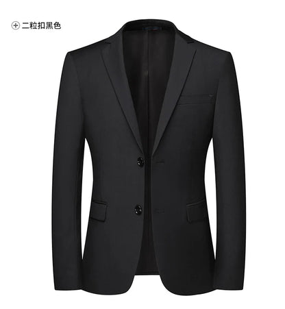 Blazer New Men's Fashion Business Solid Color British Style Professional Work Groom Wedding Dress Best Man Blazer Jacket