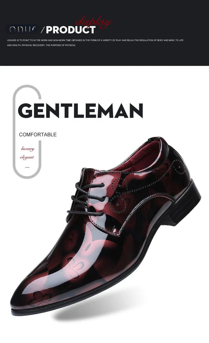 Luxury Men Oxford Shoes Retro Floral Pattern Men Dress Shoes Fashion Lace-Up Flats High Quality Business Men Party Wedding Shoes