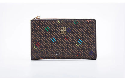 CHCH-Women's Cartoon Printing Long Wallet Retro Classic Wallet PVC Material Fashion Simple Large Capacity Bags