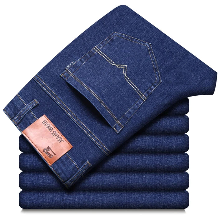2024 New Stretch Slim Fit Pants Comfortable Soft Business Denim Trousers Male Brand Clothing Men Fashion Straight Jeans 28-40