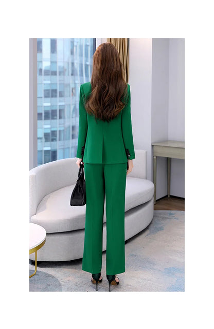 Fashion Casual Pants Suit the New Korean Pop Lapel Loose Pants Blouse Professional Suit Two-piece Women Elegant Set