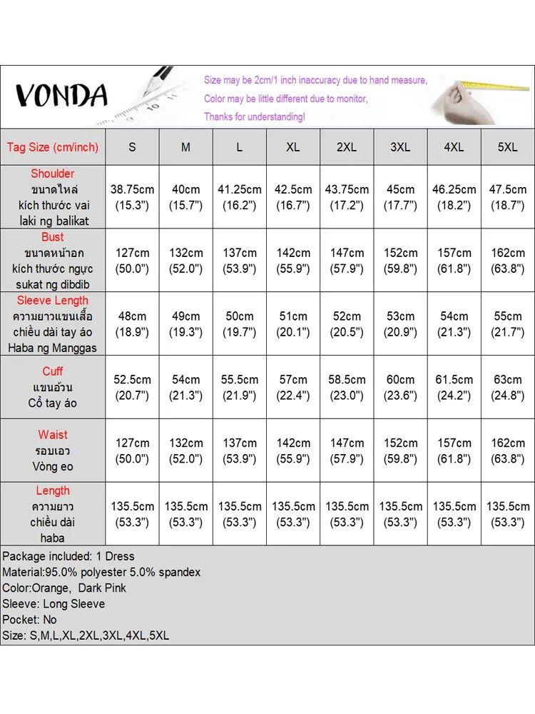 Plus Size VONDA Women Foral Printing Bohemian Maxi Dress 2025 Causal Puff Sleeve Sundress Holiday Eelgant Vestido NO Tassel