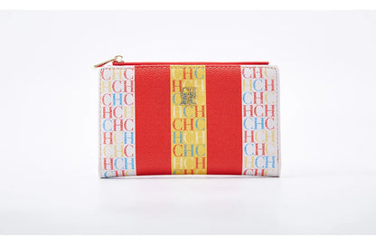 CHCH-Women's Cartoon Printing Long Wallet Retro Classic Wallet PVC Material Fashion Simple Large Capacity Bags