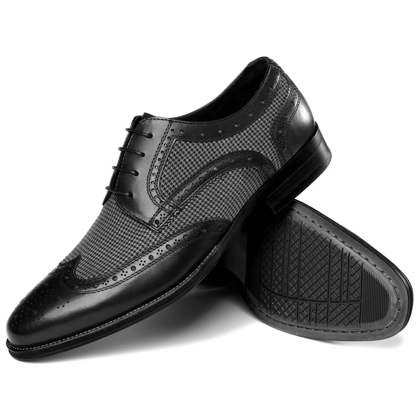 Casual Shoes For Men Men'S Large Size British Style Leather Shoes Color Matching Lace-Up Men'S Uniquely Designed Leather Shoes