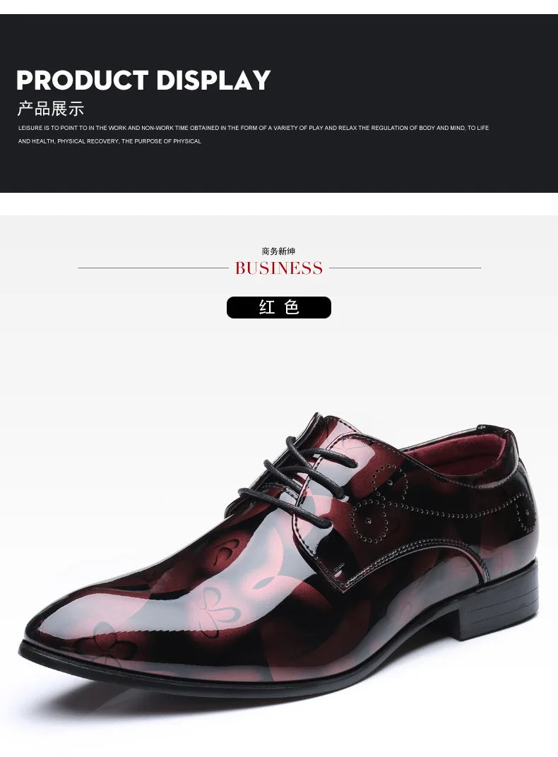 Luxury Men Oxford Shoes Retro Floral Pattern Men Dress Shoes Fashion Lace-Up Flats High Quality Business Men Party Wedding Shoes