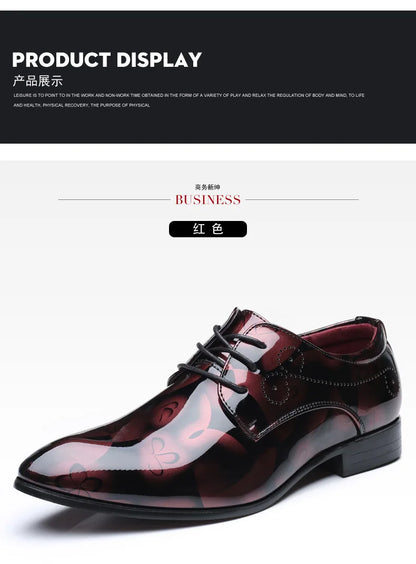 Luxury Men Oxford Shoes Retro Floral Pattern Men Dress Shoes Fashion Lace-Up Flats High Quality Business Men Party Wedding Shoes