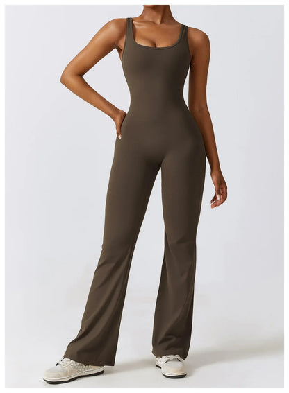 Sexy Back V Jumpsuit Gym Set Women Training Yoga Suit Sportswear Women Sports Jumpsuit Fitness Rompers Stretch Workout Bodysuits