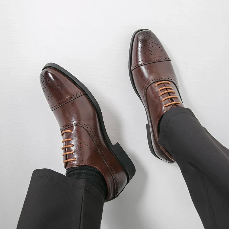 Classic Office Dress Shoes Trend Casual Business Oxford Shoes For Men Social Wedding Brogues Social Leather Shoes Male