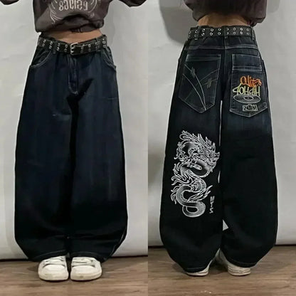 High-quality New Jeans Y2K Street Popular Multicolor U Brand Retro Wide-leg Pants Unisex Casual Loose Joker Couple Jeans Pants