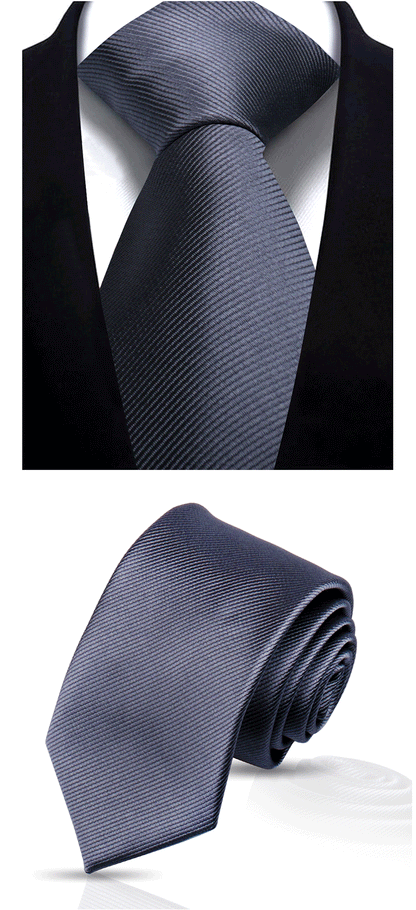 Solid Tie 7.5cm Necktie For Men Fashion Wedding Ties Slim Blue Gray Classic Neckties Men Business Jacquard Woven Classic Gravats