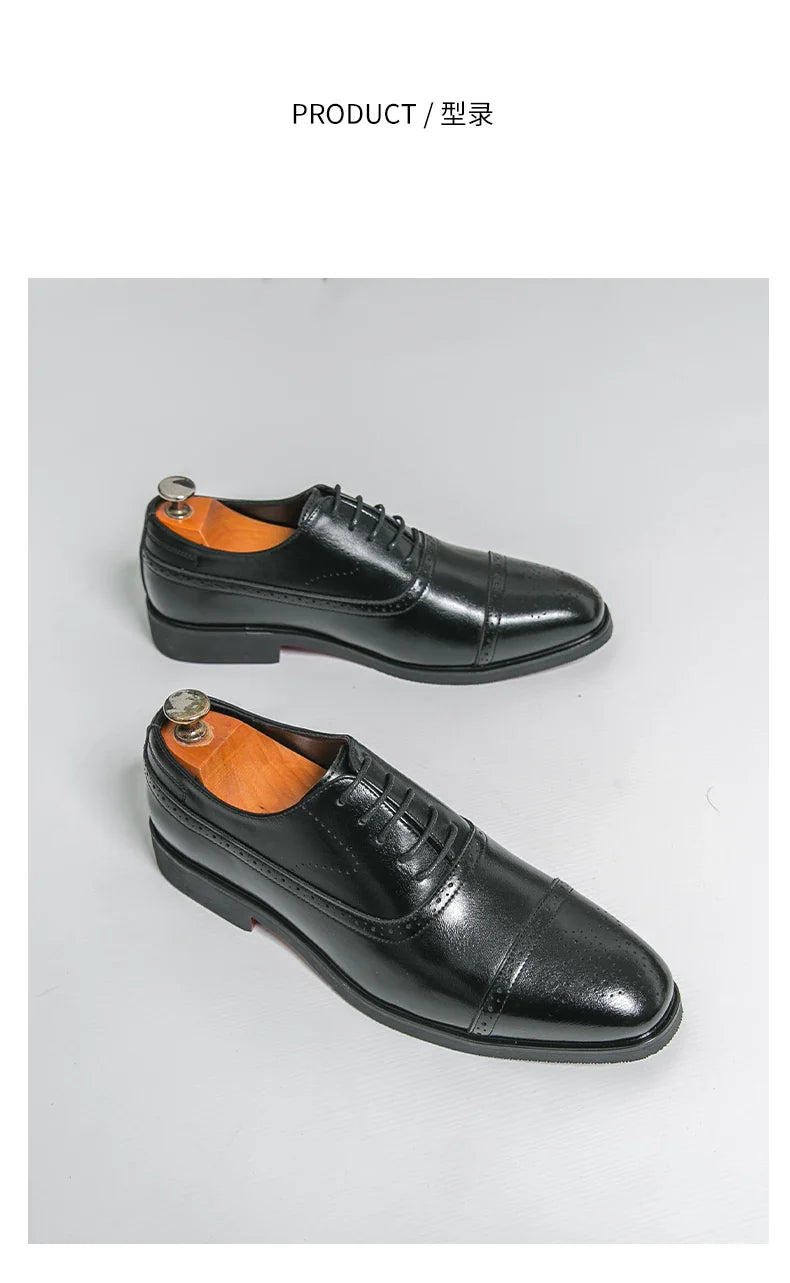 Classic Office Dress Shoes Trend Casual Business Oxford Shoes For Men Social Wedding Brogues Social Leather Shoes Male