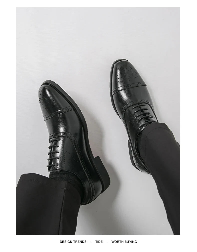 Classic Office Dress Shoes Trend Casual Business Oxford Shoes For Men Social Wedding Brogues Social Leather Shoes Male