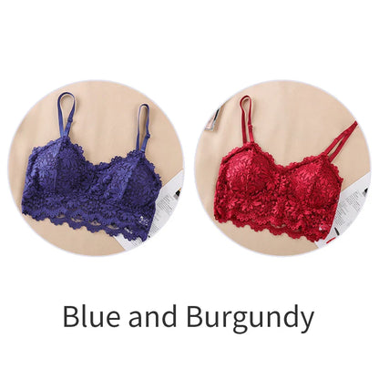 1/2 Pcs Sexy Bra Women Lace Bralette Sexy Lingerie Underwear Wireless Padded Seamless Bra Ultra Strap Padded Bras for Women