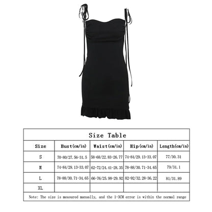 2024 European and American New High end Y2K Sexy Open Back Lace up Slim Fit Spicy Girl Short Skirt Summer Party Club Mini Dress