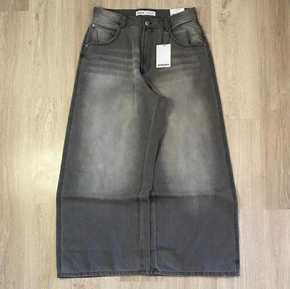 American Fashion Trend Selling Washed Jeans Women Men Y2K New Street Retro Joker Straight Wide Leg Pants Unisex Punk Loose Jeans