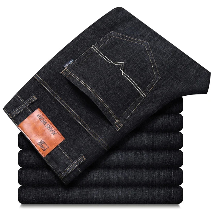2024 New Stretch Slim Fit Pants Comfortable Soft Business Denim Trousers Male Brand Clothing Men Fashion Straight Jeans 28-40