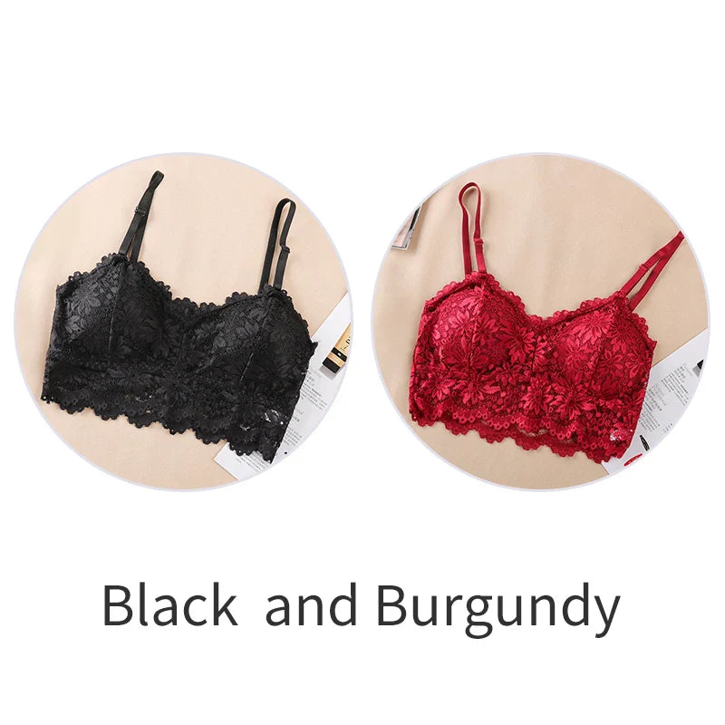 1/2 Pcs Sexy Bra Women Lace Bralette Sexy Lingerie Underwear Wireless Padded Seamless Bra Ultra Strap Padded Bras for Women