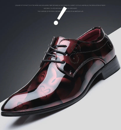 Luxury Men Oxford Shoes Retro Floral Pattern Men Dress Shoes Fashion Lace-Up Flats High Quality Business Men Party Wedding Shoes