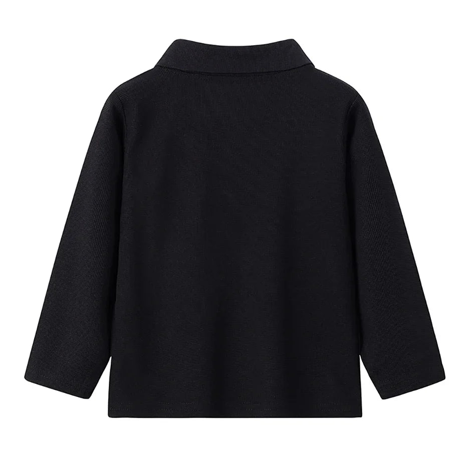 Children's solid color POLO shirt boy handsome fashion sports T-shirt girl lapel casual and comfortable half sleeve.