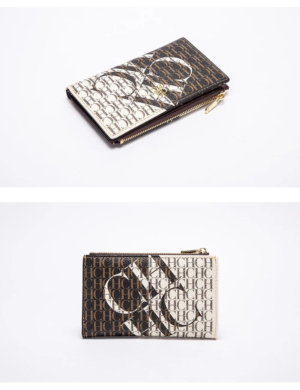 CHCH-Women's Cartoon Printing Long Wallet Retro Classic Wallet PVC Material Fashion Simple Large Capacity Bags