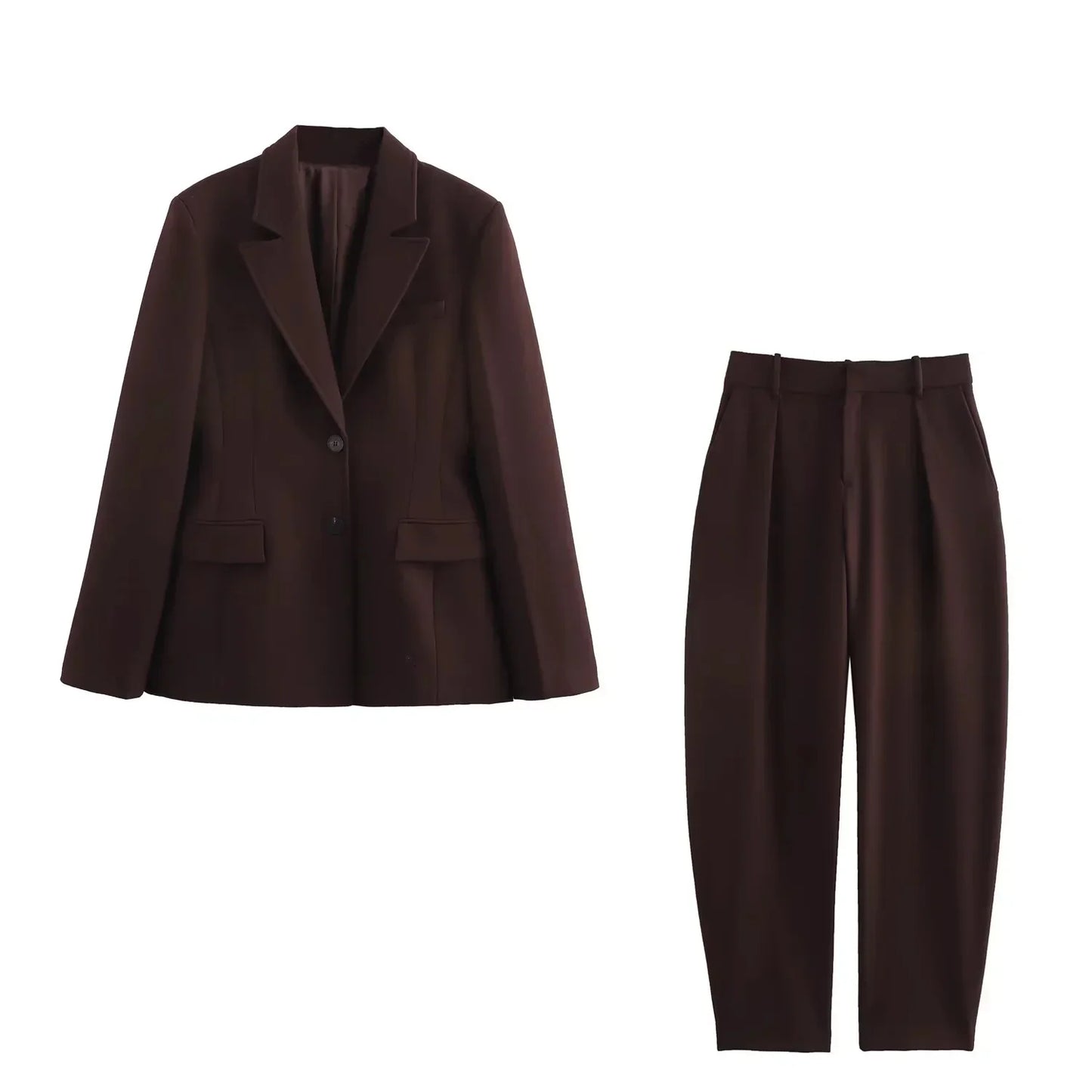 KONDALA 2026 Spring Summer Elegant Valentine‘s Day Suits Fashion Shrug Pockets Blazers Elegant Zipper Skirts Chic Baggy Pants