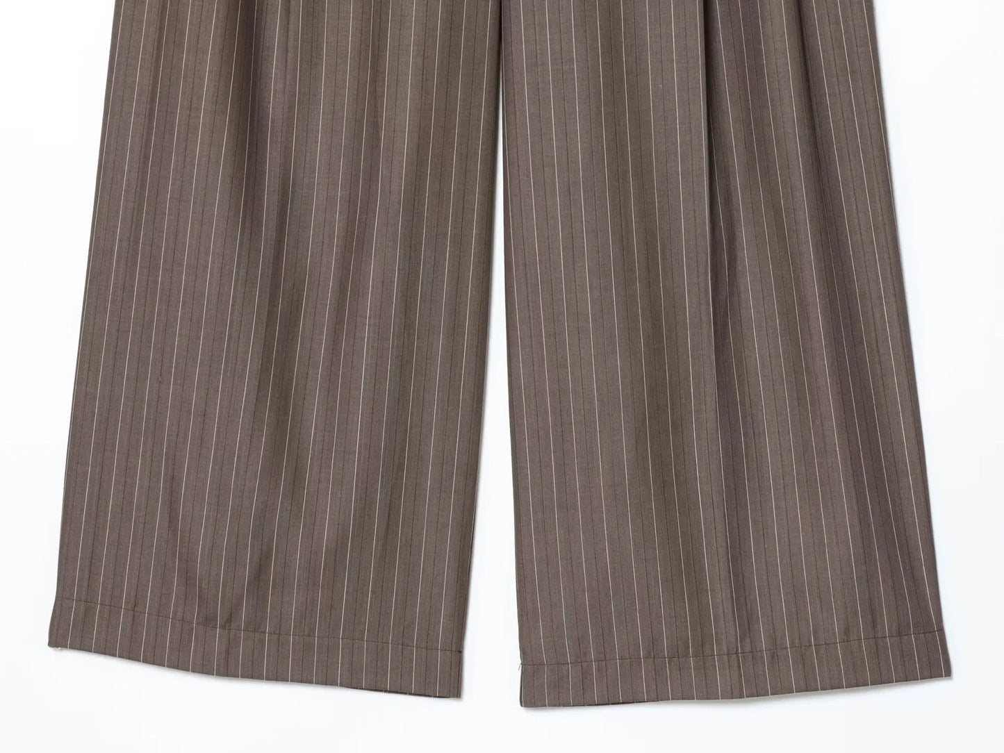 Office Lady Chic Brown Suits V Neck Striped Loose Blazer High Waist Wide Leg Pants Fashion Casual Women Suits Костюм Офисный