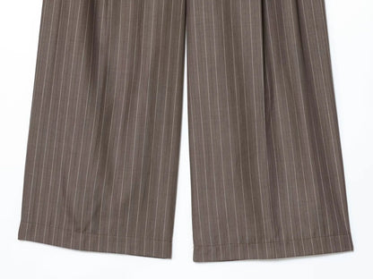 Office Lady Chic Brown Suits V Neck Striped Loose Blazer High Waist Wide Leg Pants Fashion Casual Women Suits Костюм Офисный
