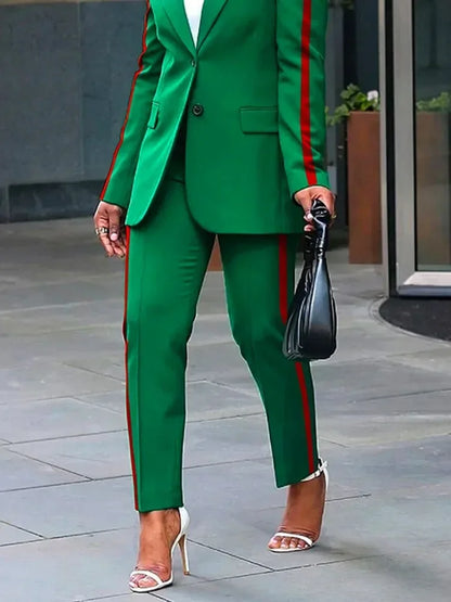 Missuoo 2025 Women's Side Stripe Casual Suit Ankle Pants Summer Fashion Office High Waist Trousers Straight Comfort Bottoms