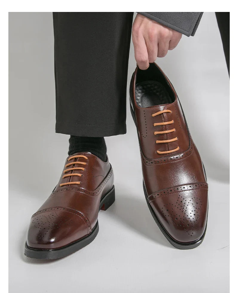 Classic Office Dress Shoes Trend Casual Business Oxford Shoes For Men Social Wedding Brogues Social Leather Shoes Male