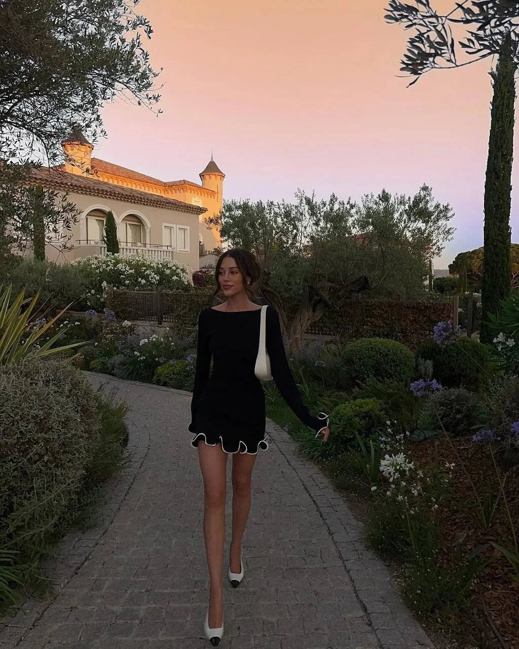 Sexy Pleated Ruffled Mini Dress Women Fashion Solid Puffed Long Sleeves Round Neck Loose Dresses 2026 Lady Evening Party Vestido