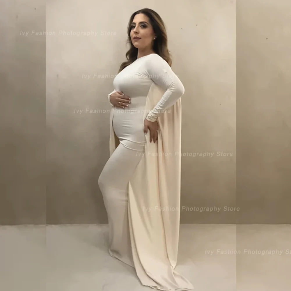 Maternity Photography Props Dress Elastic Fabric Bat Shirt Suitable For Taking Photos Pregnant Women Family Party Goddess Dress