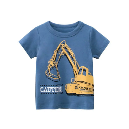 2025 Summer Children 3D Cartoon T-shirt for Boy Animal Printing Dinosaur Shark Boys T Shirt Girls Tops Tees Cartoon Kids Clothes
