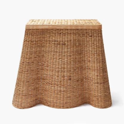 Small Vivienne Rattan Scalloped Console Table
