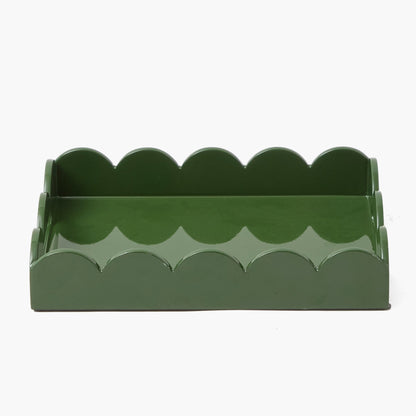 Olive Small Scalloped Lacquer Tray
