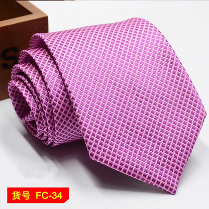 67 Styles Men's Ties Solid Color Stripe Flower Floral 7-8cm Jacquard Necktie Accessories Daily Wear Cravat Wedding Party Gift