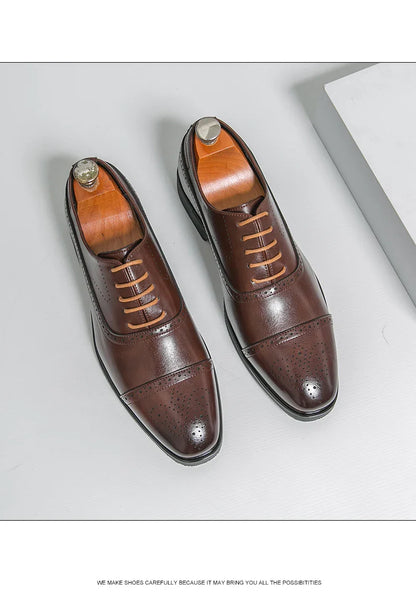 Classic Office Dress Shoes Trend Casual Business Oxford Shoes For Men Social Wedding Brogues Social Leather Shoes Male