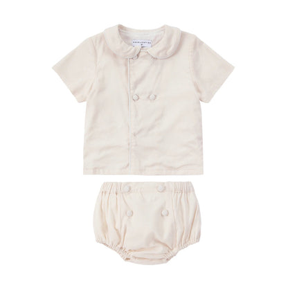 AS Linen Embroidery Collection 25SS Familly Match Clothing Set Girls Linen Dress Boy Shirt and Shorts