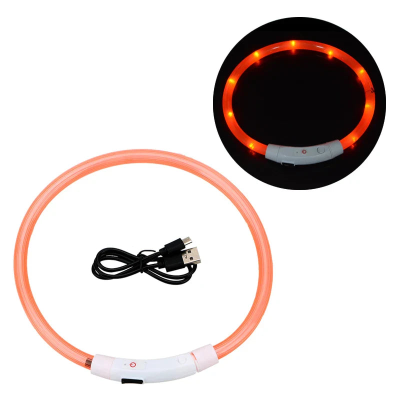 Dog Luminous Charge Collar Led Usb Cat Dogs Collars 3 Modes Detachable Night Led Glow Dog Loss Prevention Collar Pet Accessories