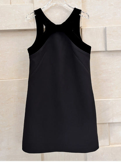 Spring Dresses 2024 New Fashion Velvet Sexy Backless Slip Dress for Women Loose Bow Girl's Elegant Party Short Ladies Dress