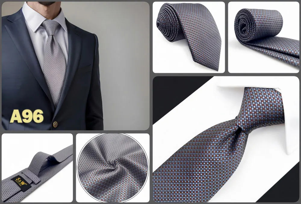 Red Pink Luxury Ties for Men Business Neckties Solid Blue Wedding Suit Formal Dress School Accessories Dropshipping