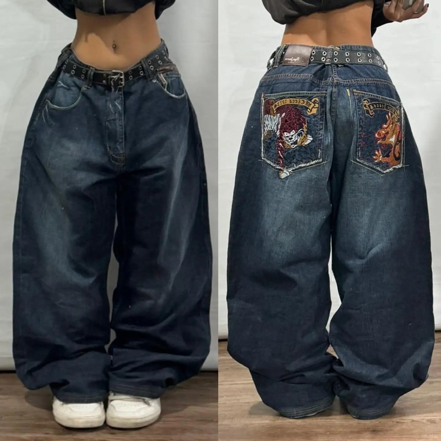 High-quality New Jeans Y2K Street Popular Multicolor U Brand Retro Wide-leg Pants Unisex Casual Loose Joker Couple Jeans Pants