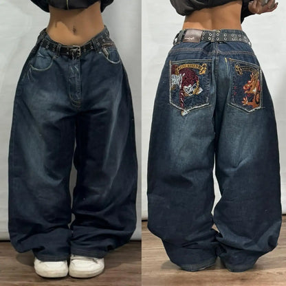 High-quality New Jeans Y2K Street Popular Multicolor U Brand Retro Wide-leg Pants Unisex Casual Loose Joker Couple Jeans Pants