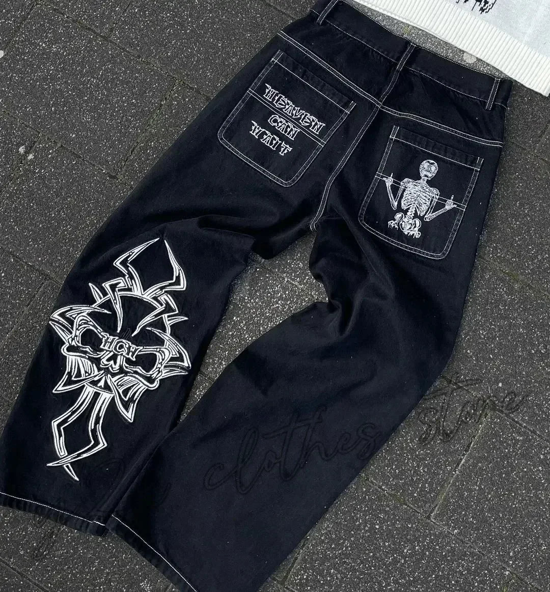 High-quality New Jeans Y2K Street Popular Multicolor U Brand Retro Wide-leg Pants Unisex Casual Loose Joker Couple Jeans Pants