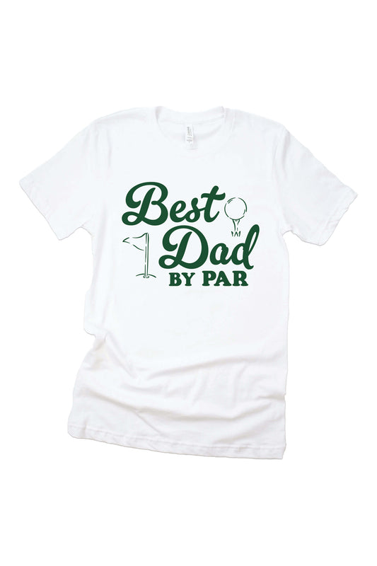 Best Dad By Par Adult Graphic Tee | White