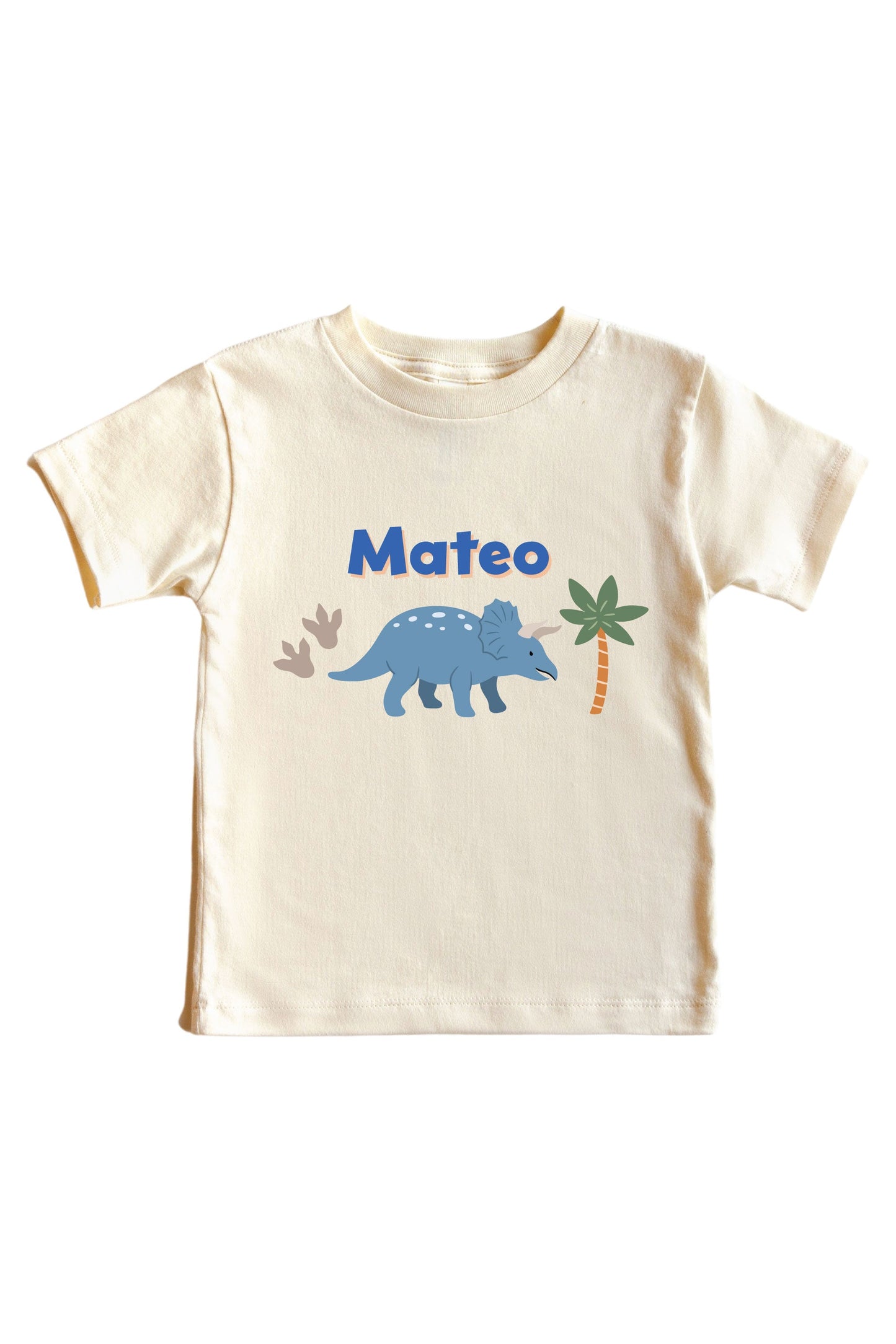 Personalized Little Fossil Neutral Graphic Bodysuit & Kids Tee | Natural